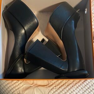 Uacllcau Elegant Black Platform Heels